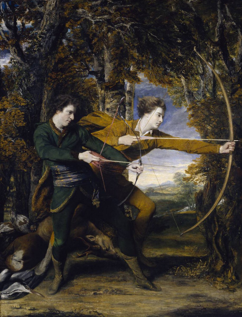 Tate's tweet image. 👦🏼+🏹 &amp;amp; 👦🏻+🏹= 'Colonel Aceland and Lord Sydney: The Archers' by Sir Joshua Reynolds. Show us your #EmojiArtHistory