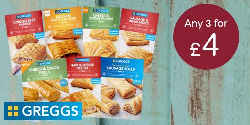 Iceland Foods On Twitter Fancy A Greggs Don T Forget You Can Still Mix Match Any 3 Of These Greggs Products For Just 4 Https T Co Xjwqdenosk