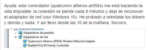 AlbertoLechugaG's tweet image. Ayuda: este controlador (qualcomm atheros ar956x) me está haciendo la vida imposible. #fuckthemachine