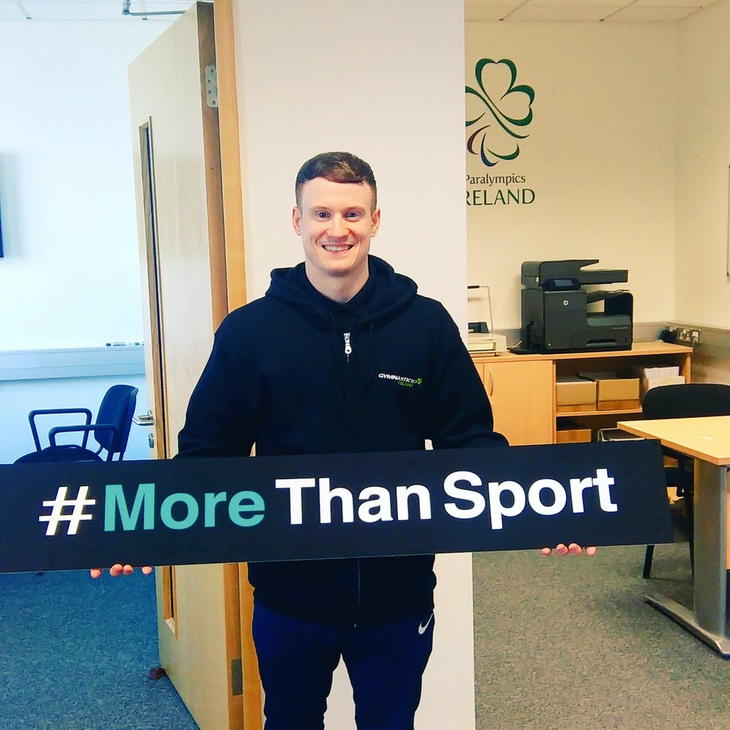 ParalympicsIRE's tweet photo. Great to welcome @KieranBehanIRL back to our offices today for a catch up &amp; to show his support for #MoreThanSport 😎 https://t.co/L9pv1LOEel