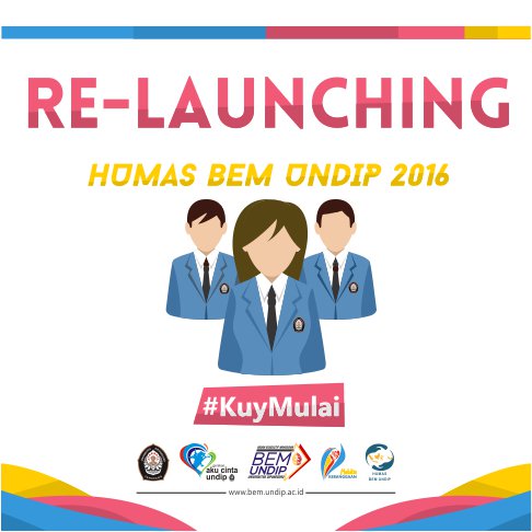 BEMUndip_Humas's tweet photo. [Re-Launching]

Humas BEM Undip 2016
#KuyMulai https://t.co/eheaPmlFg2