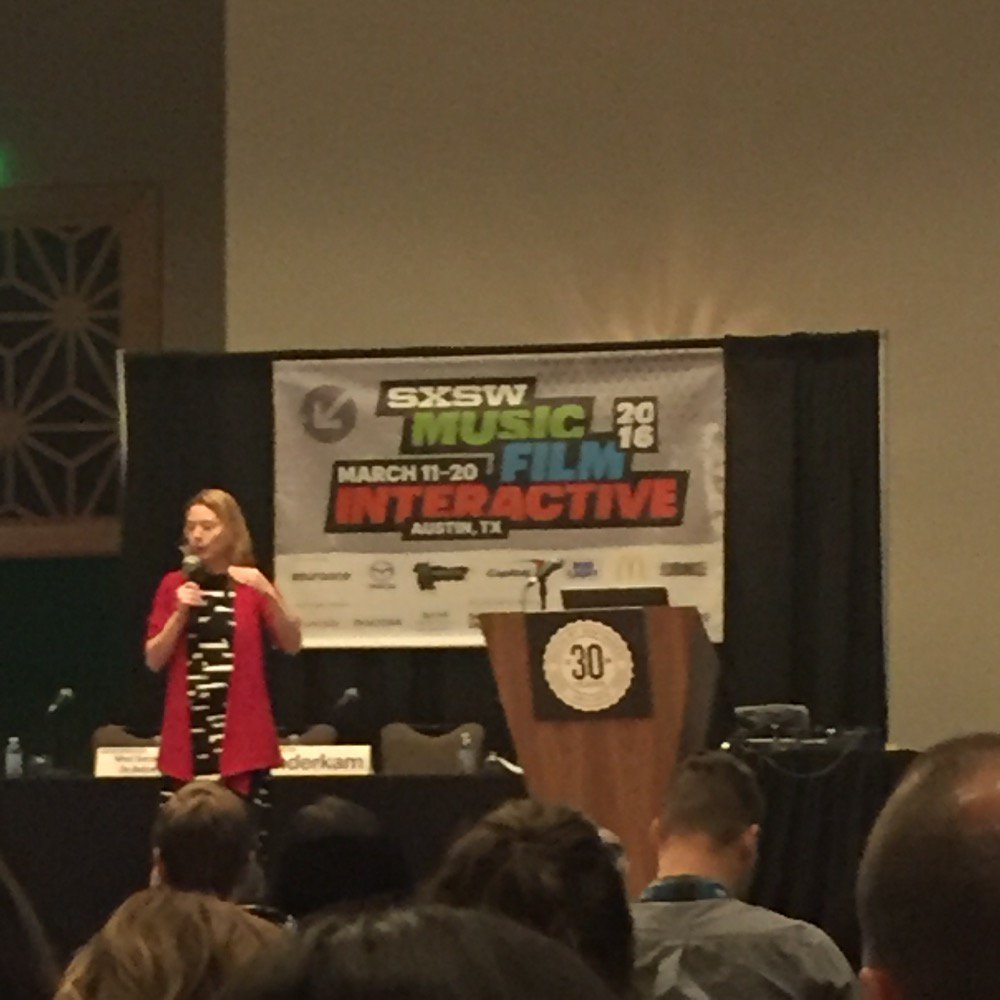 MariaFafard's tweet photo. "Great mornings start the night before." Fabulous #b4bfast talk by @lvanderkam #sxsw #SXSWInteractive https://t.co/eUJWyz8IOB