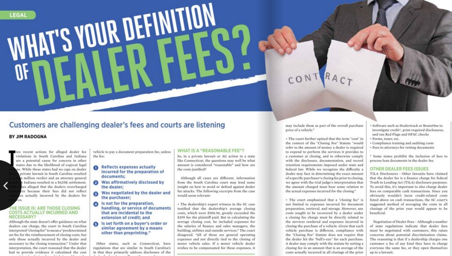 #ArticleSpotlight on 'What's Your Definition of Dealer Fees?', found on page 10!: ow.ly/ZrcKa