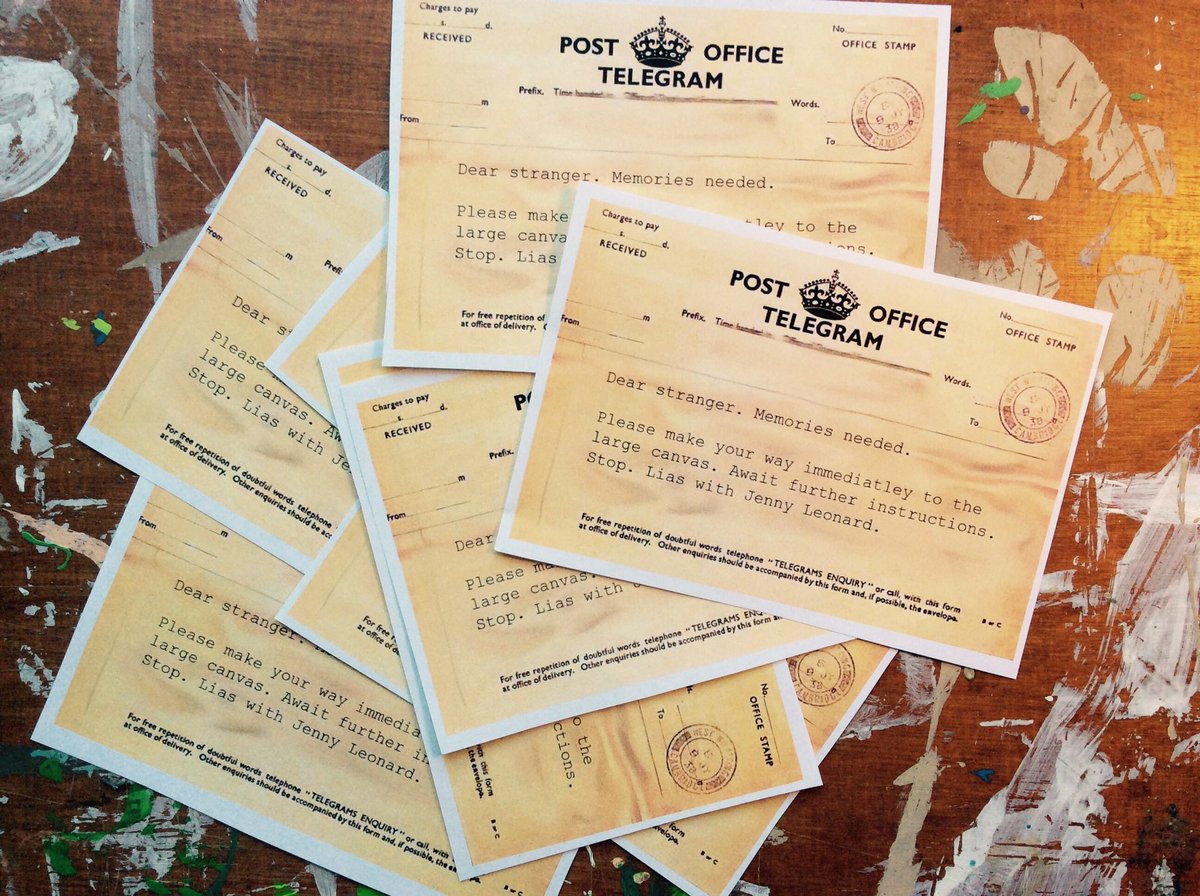 JennyLeonardArt's tweet photo. Preparing telegrams for live #art #event in #Peckham tomorrow night with @PulpAndPith still time to get tickets! https://t.co/J6jhAYAzDc