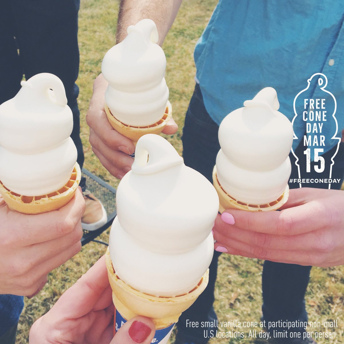 DairyQueen's tweet photo. Tomorrow, March 15th, get a free small vanilla cone from DQ and start your summer early. #FreeConeDay #SummerNow https://t.co/S6KO90u0xM