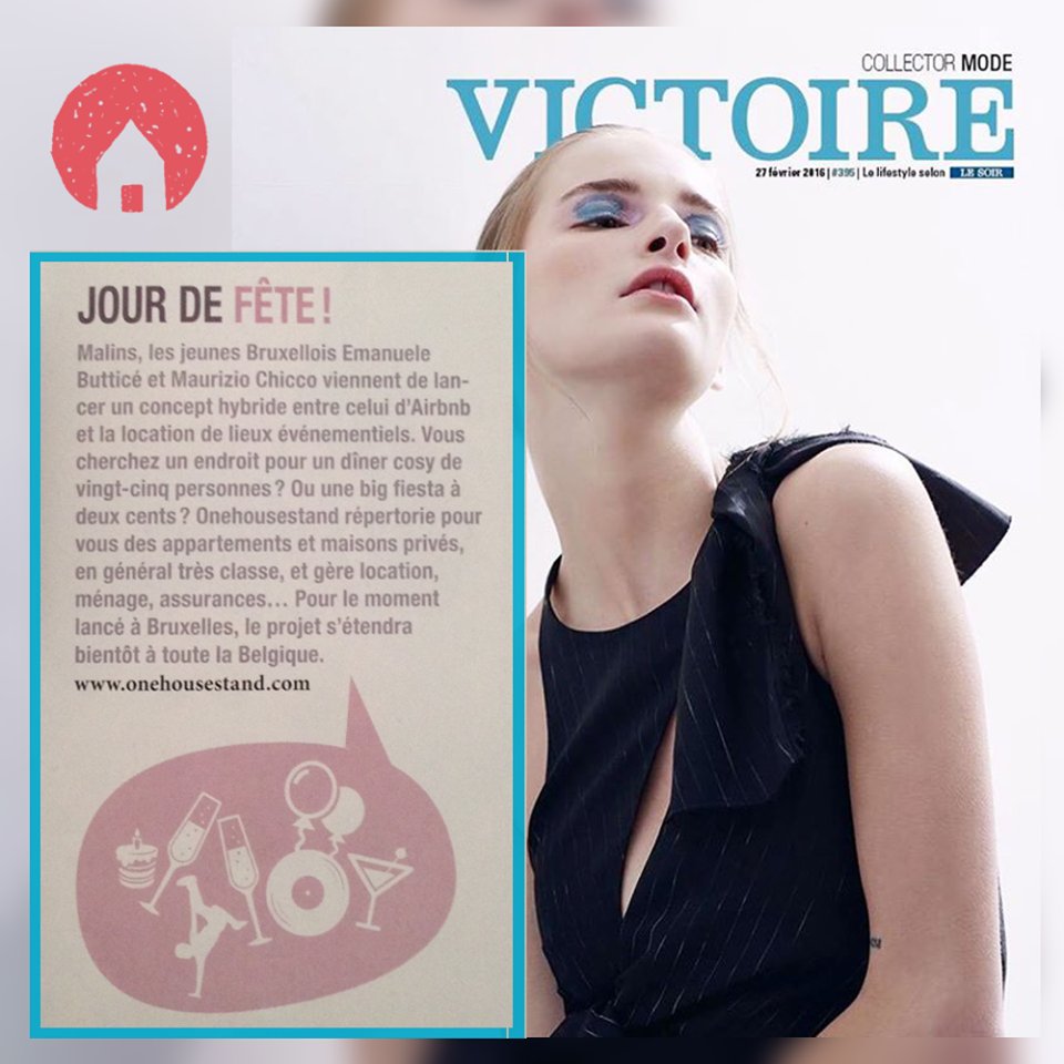 OneHouseStand's tweet photo. Retrouvez #OneHouseStand dans la dernière parution de #VictoireMagazine, #LeSoir.  #press #media #event #startup https://t.co/LHmUIhtitI