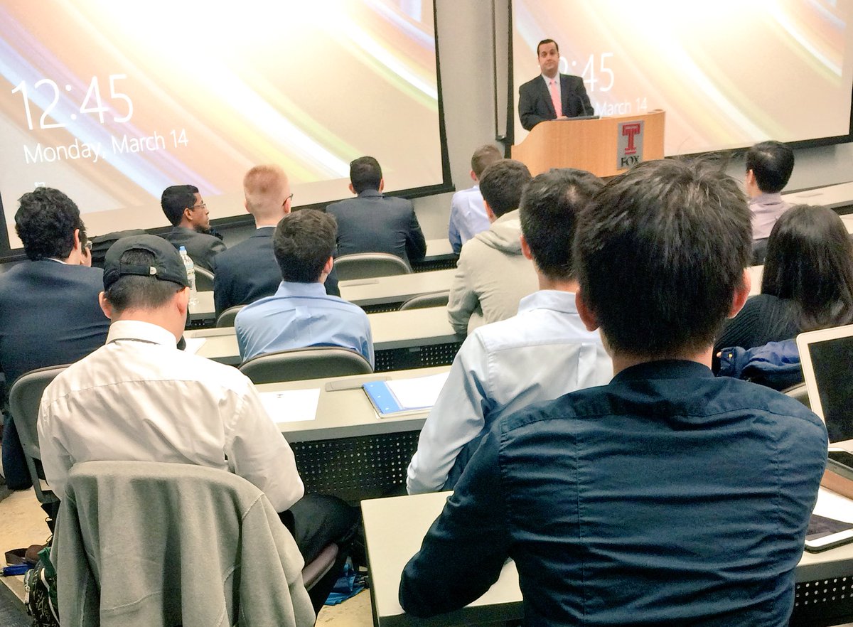 theowlfund's tweet photo. FMA &amp; TUIA welcomes Philip Stefano, Equity Research Associate @DeutscheBank. @fox_cmr @foxschool @FMAStudents https://t.co/edp8KKGkIQ