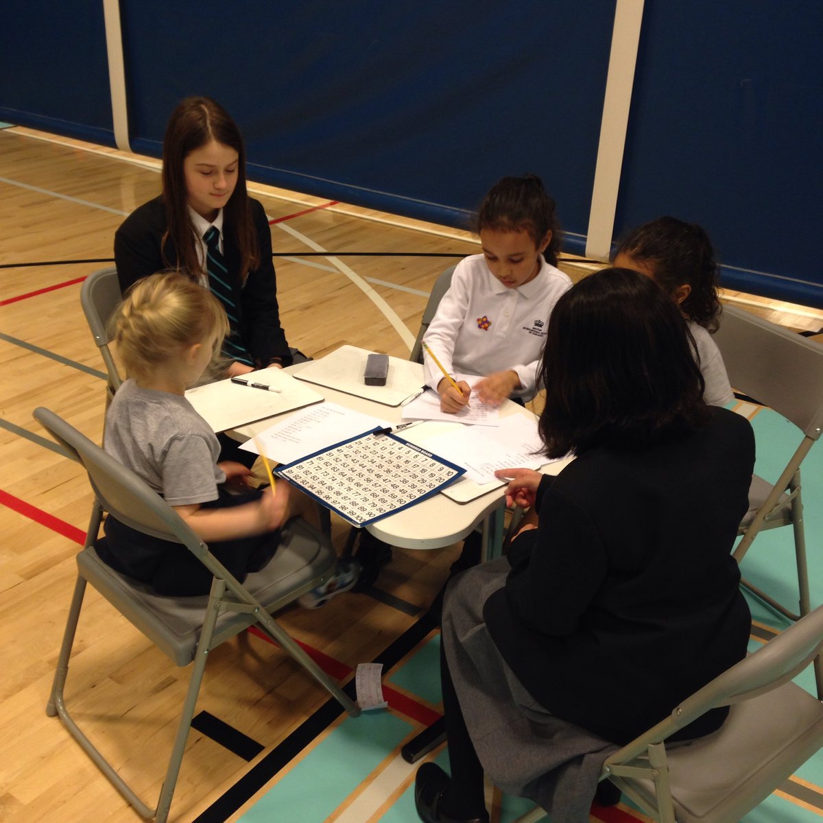 MathatBSC's tweet image. Year 7 helping years 1 &amp;amp; 2 on Math Day