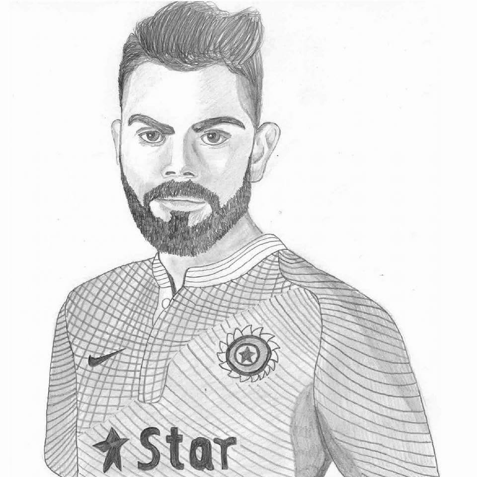 CricFit on Twitter "A pencil sketch of Virat Kohli by one of his fans