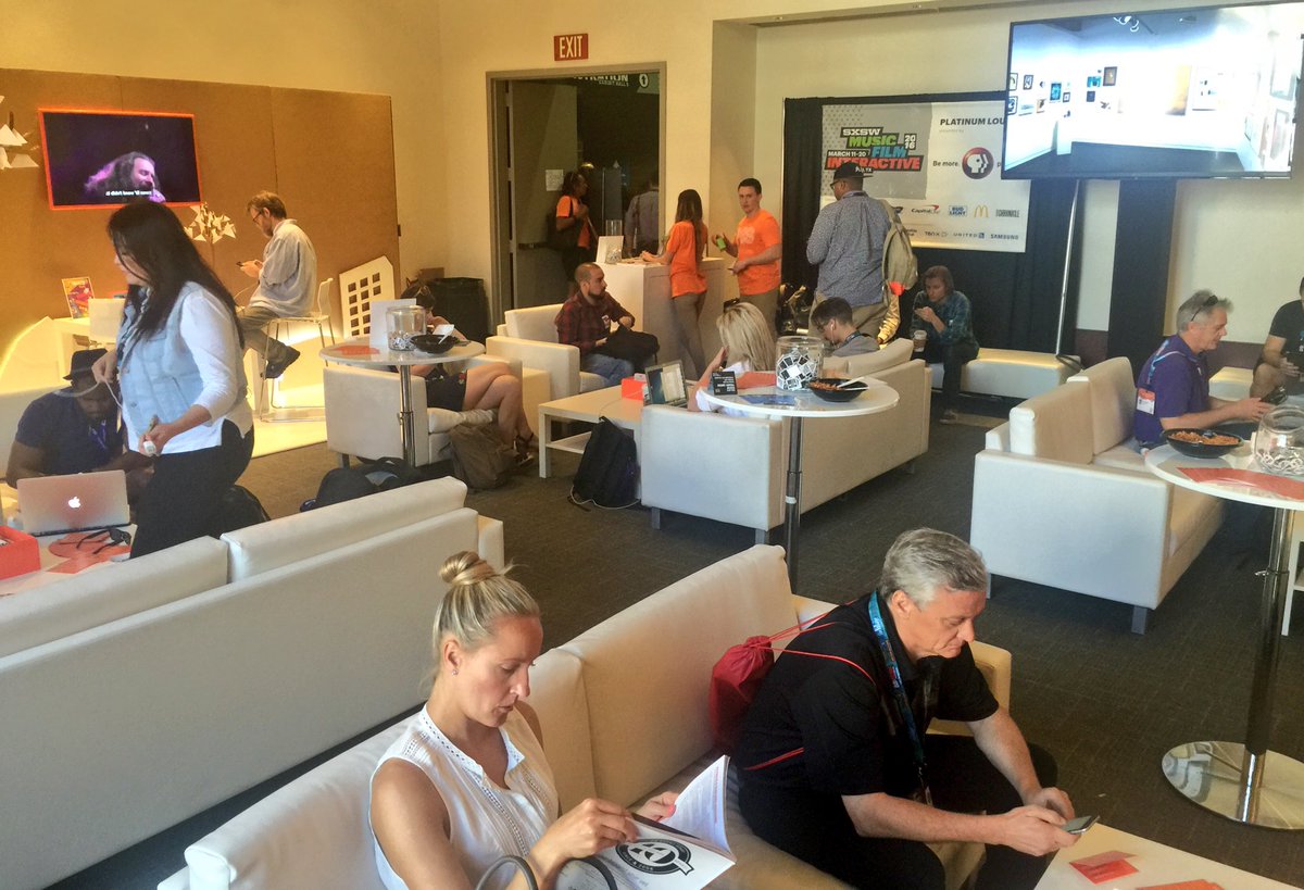 PBS's tweet photo. Scenes from the #PBSanywhere Lounge at #SXSW. #SXSWpbs https://t.co/IdRrGwWNAg