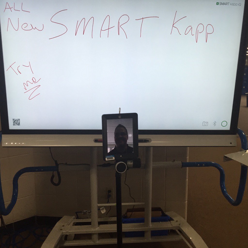 ShareenNeumann's tweet photo. Now Zach can demo SMART Kapp without leaving his house. #itit16 https://t.co/oYyvekCmBc