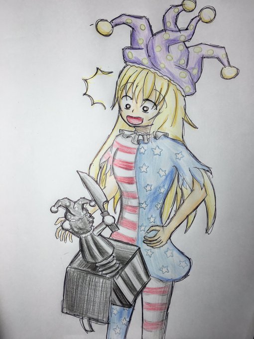 びっくり箱開けてびっくりするクラウンピース
#深夜の真剣お絵描き60分一本勝負 