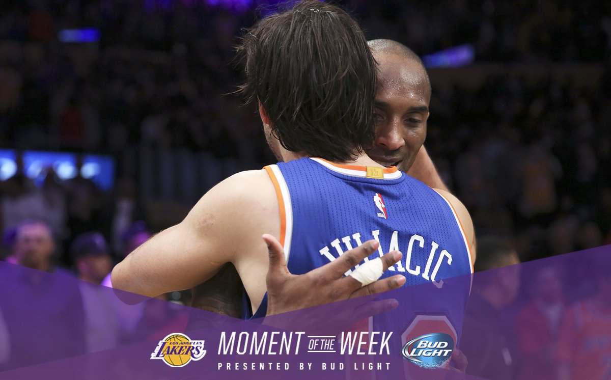 Kobe: "When he first came here he was this clean cut kid. Now look @ him, he’s a vet. That was the most fun for me."