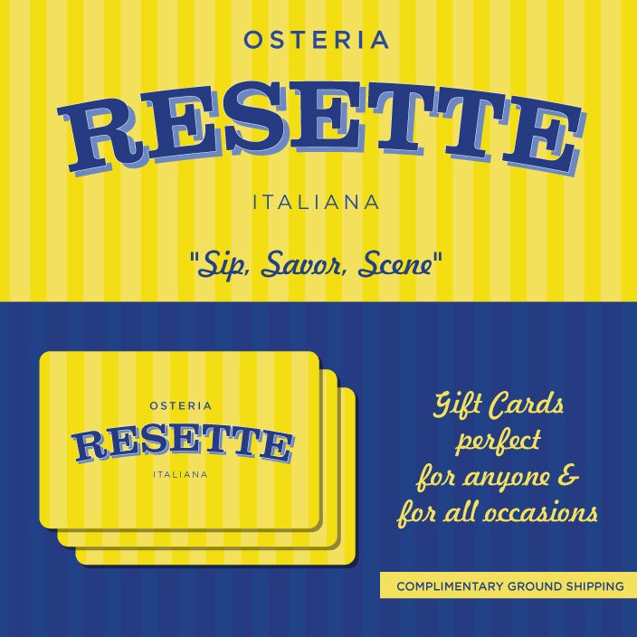 Make your favorite #foodie smile w/ a #giftcard to ReSette. Purchase yours today: resette.com/giftcards