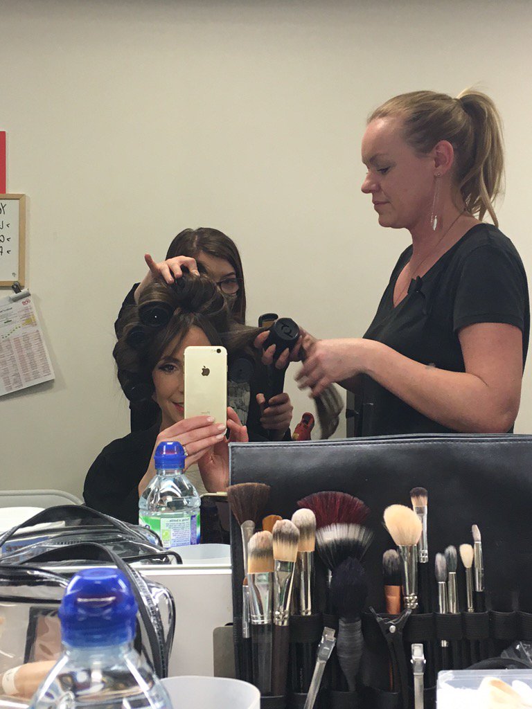 Make over needed before going on the telly tonight. #hellonhighseas took it's toll! @beepershair
