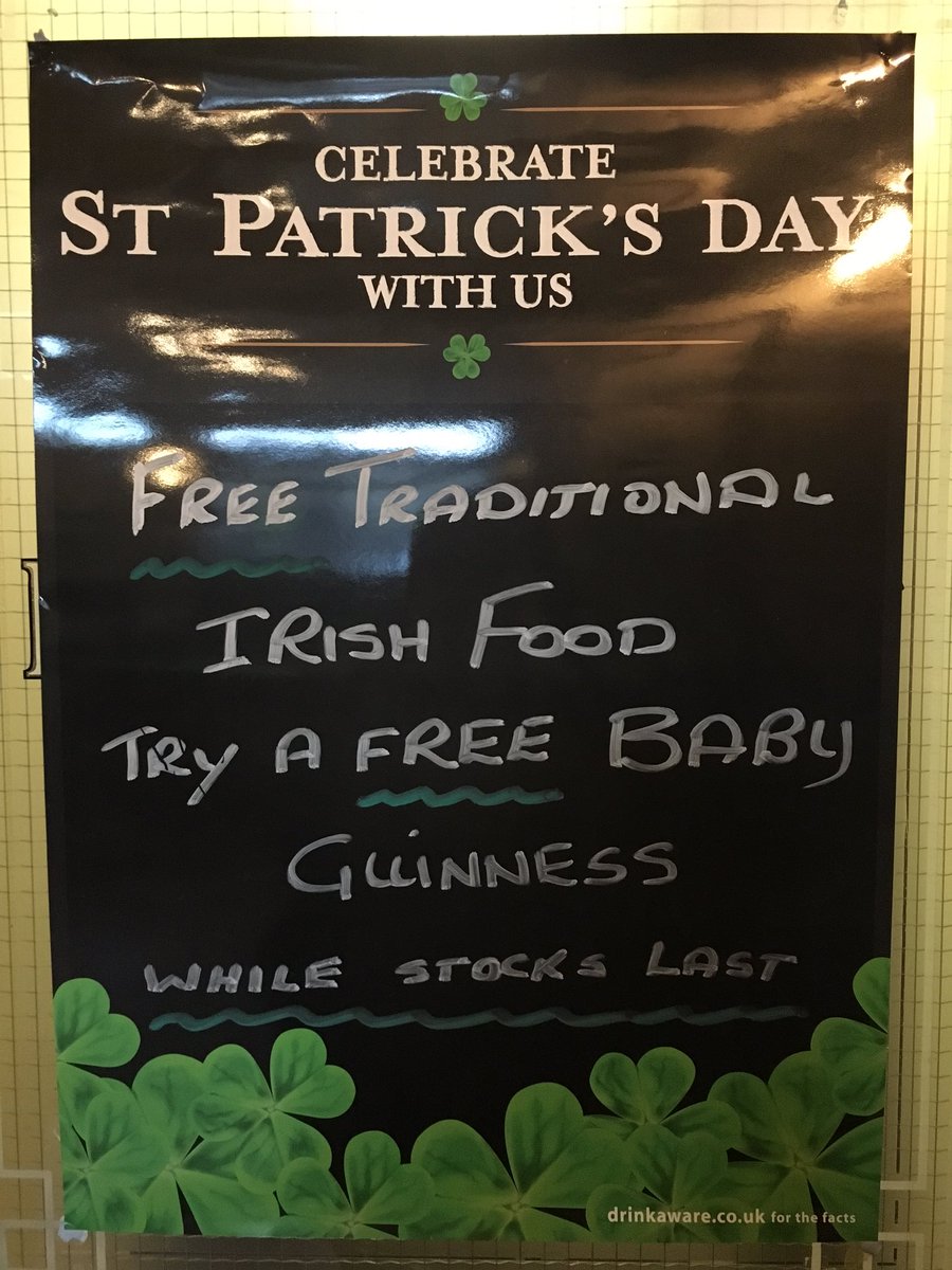 Come along &amp; join us in celebrating St Patrick's Day on Thursday 17th March ☘☘☘☘☘☘☘☘☘☘☘☘☘☘