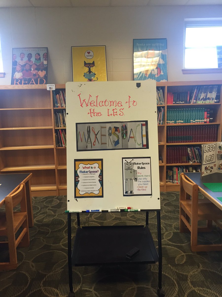 kjwoodruff2's tweet photo. LES Makerspace...ready for students to create, design, experiment and explore!  @TCBOE_LES  @TCBOE  #makermovement https://t.co/0G0EuNGgWi