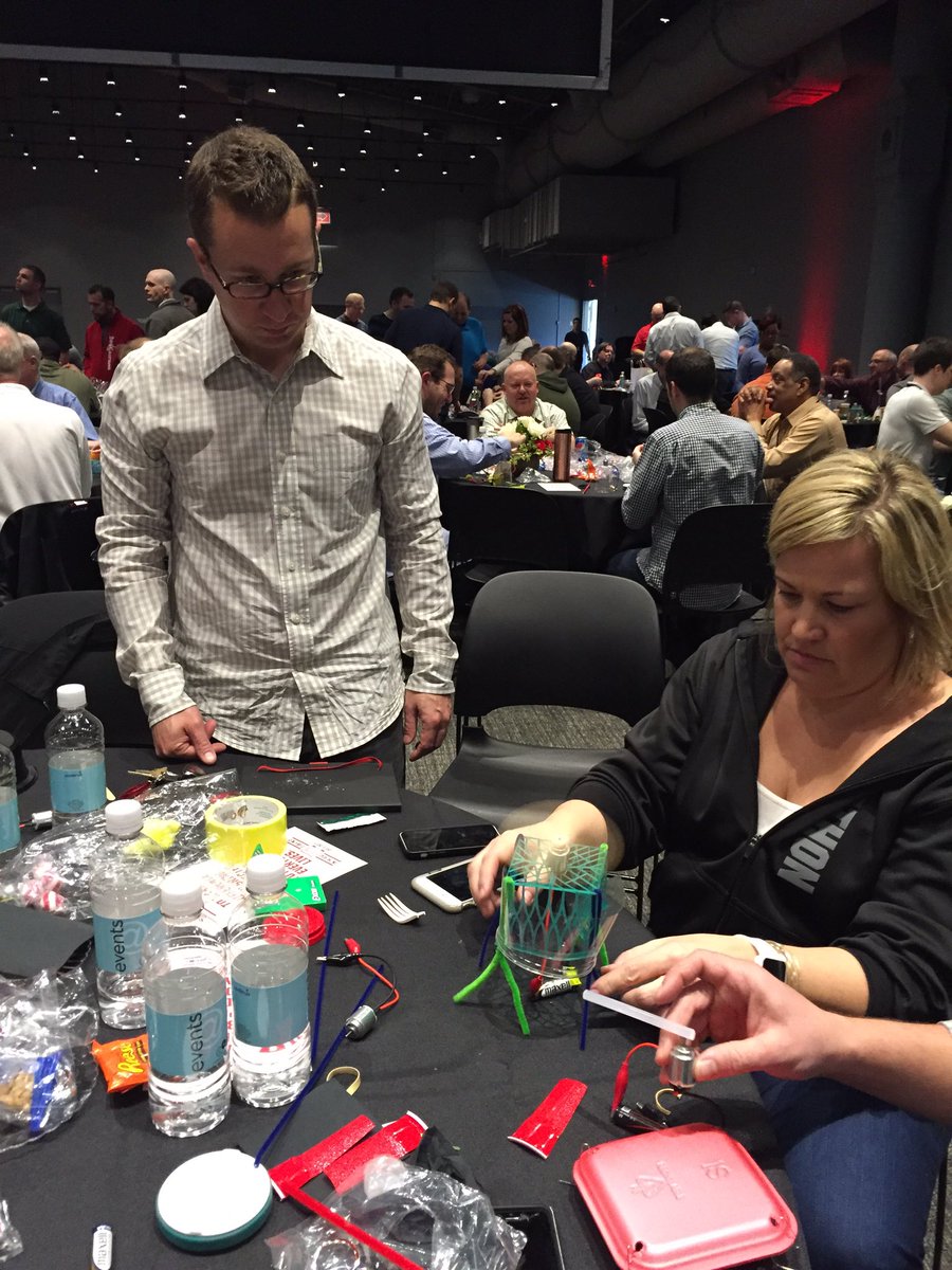 JBennett916's tweet photo. Trying to fly! Fun times innovating at the table with our wigglebot #SLCBT https://t.co/ykKC1DsPRR