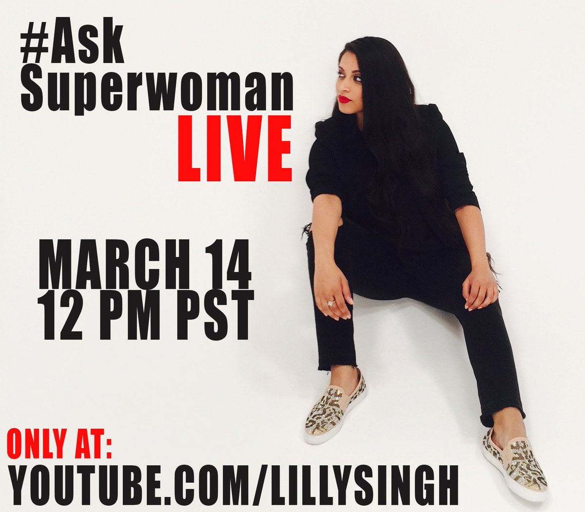 Lilly's tweet image. #AskSuperwomanLIVE starts in 1 hour! Start tweeting me your questions using the hashtag! See you there xo