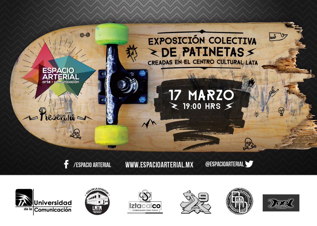 Los invitamos a la exposición colectiva "Skate and Fun" en <a href="/espacioarterial/">Espacio Arterial__</a>, este jueves 17 de marzo a las 19:00 hrs