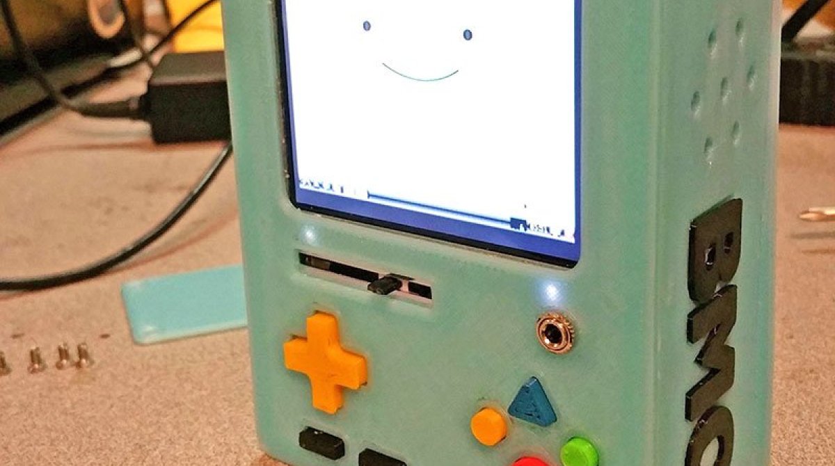 make's tweet image. Love Adventure Time? Bring BMO to life with Raspberry Pi ow.ly/Zsomt #PiDay2016 #MakePiDay