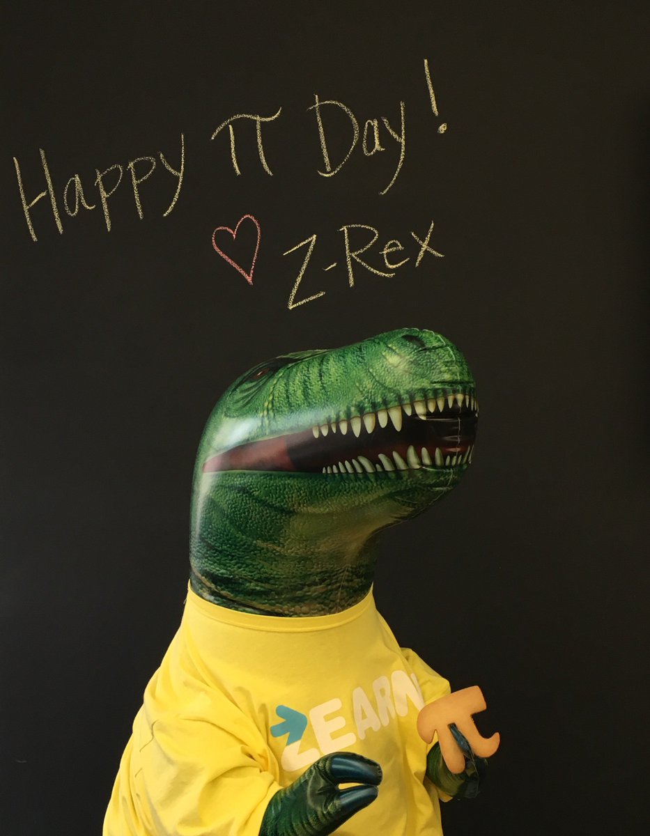 zearned's tweet image. Happy Pi day from Z-Rex and the Zearn team!  #zearn #numeracyforall