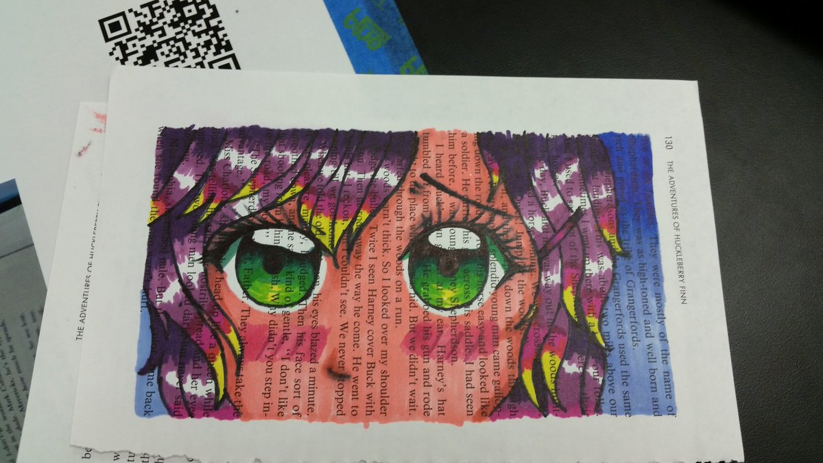 wboca_media's tweet photo. A duct tape bow tie and artwork on recycled book pages at #TTW16. #createitatyourlibrary https://t.co/I7CPHATQMS