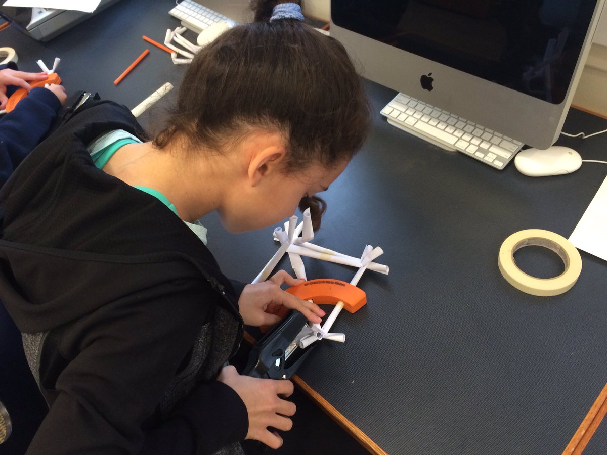 TeacherTrinh's tweet image. When your @GarrisonForest 8th Gr Design/Eng. students build perfect cubes out of paper, stapler &amp;amp; tape! @ExploLive