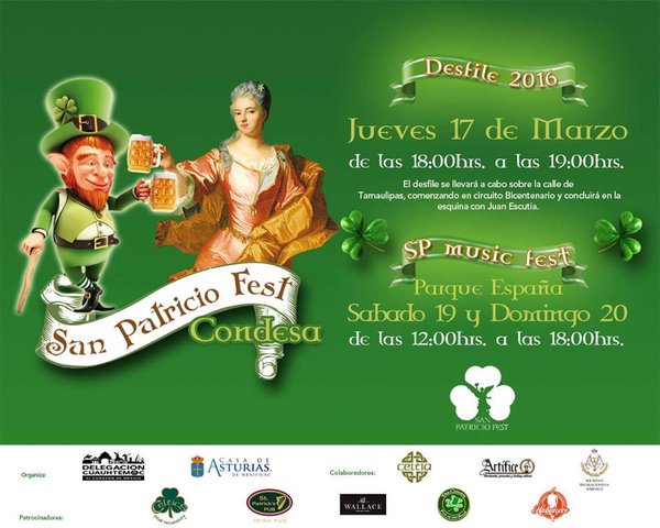 promocionCDMX's tweet photo. ¡Duendes, cerveza y mucha música en el @FestPatricio este jueves en la @CondesaMexico! https://t.co/tfvHCY7ZkK