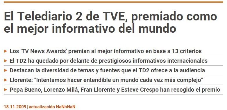 borjazpi's tweet image. 2009 TVE premiada al mejor informativo del mundo. 
2015 TVE excluida por &quot;manipular información&quot;.
#PP #puedesconfiar