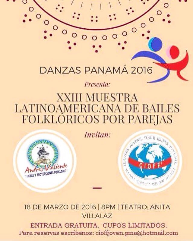 RESERVA YA... para disfrutar este 18 de marzo la "XXIII Muestra Latinoamericana de bailes Folklóricos por pareja"