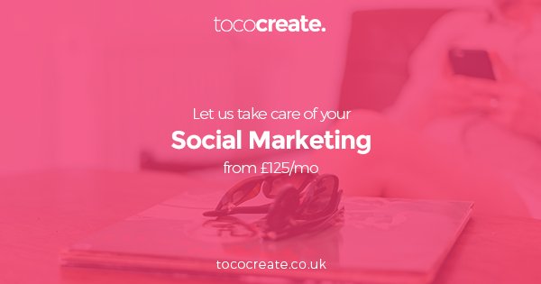 tococreate's tweet image. We can take care of your social marketing so you don't need to - we can do this from £125/mo tococreate.co.uk