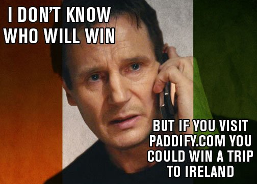 RiRa_Burlington's tweet photo. For once you'll want Liam Neeson to find you! Enter now to win a trip to Ireland! #paddify https://t.co/2pTSVT308d https://t.co/GSM46r0vgf