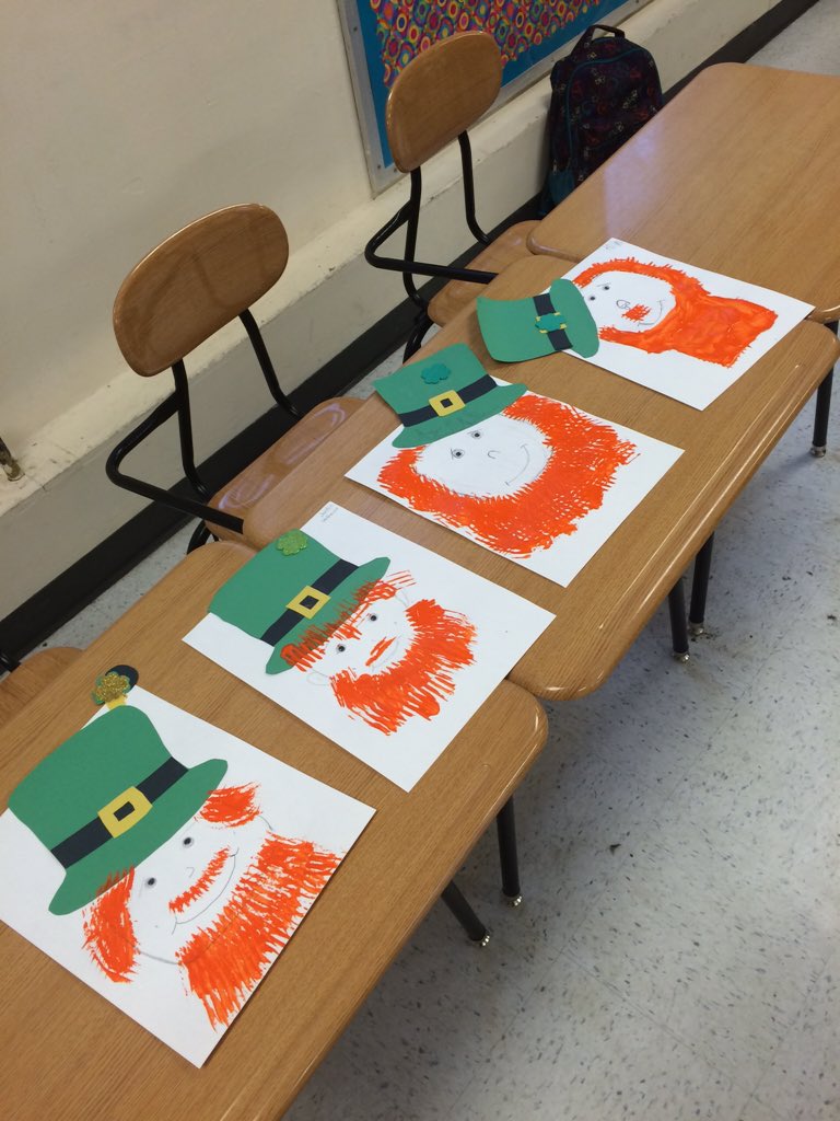 Jfall1982's tweet image. After school program. Making leprechauns! 🍀 #flspride #leprechaun #smart