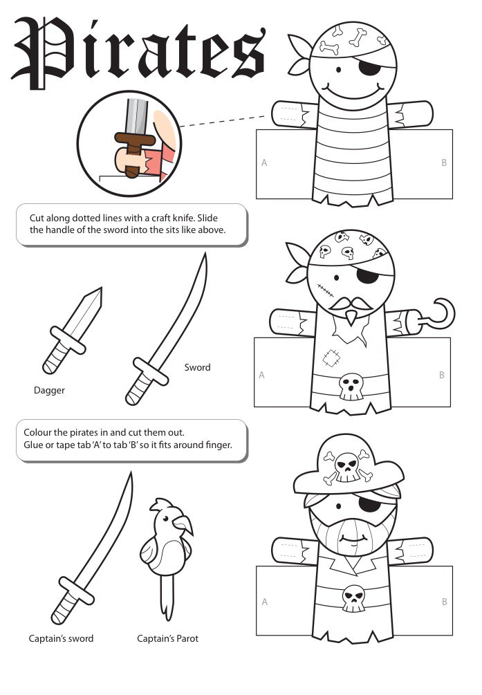 pirate finger puppets