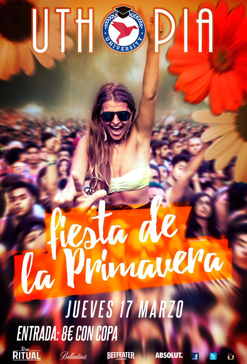 SevillaSale's tweet photo. Entradas #UTHOPIA JUEVES ▶▶💥🌸🍃FIESTA DE LA PRIMAVERA#LLENO ASEGURADO
PIDEME TU ENTRADA 📲 636940049| DIRECT📩8€+copa https://t.co/sMa8nPw7kG