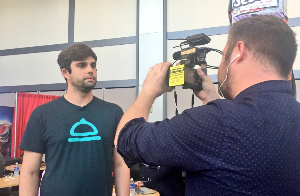 service's tweet image. Marketing maven Matt Pancione w/ @DaveLeeBBC, @BBC talks company concept &amp;amp; our wizard magic skills for #ServiceSXSW