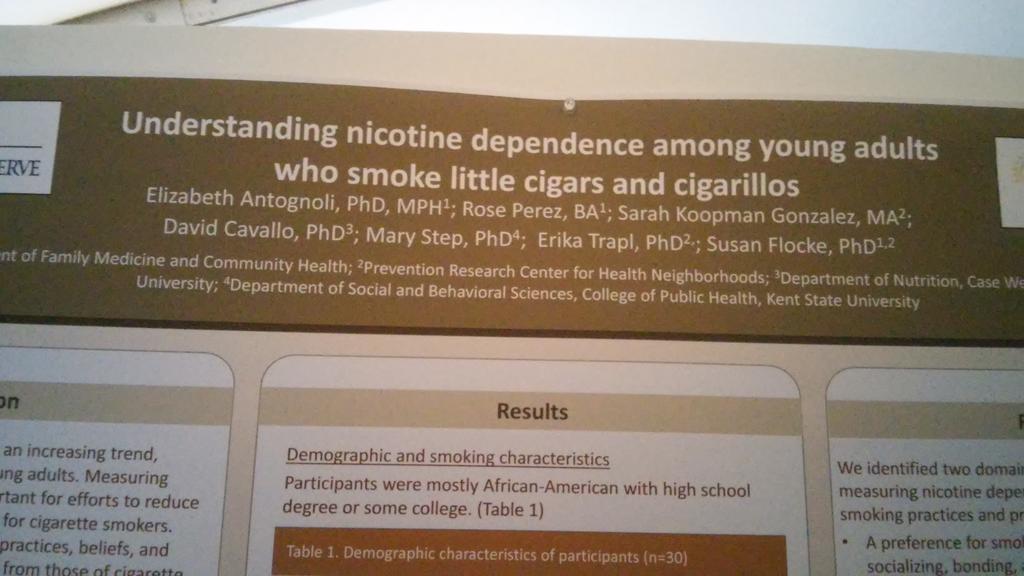 Sue_Flocke's tweet photo. @hgullett @prchn #tobaccoprevention First findings from the Little Cigar Study. https://t.co/IuVwcAcq9u