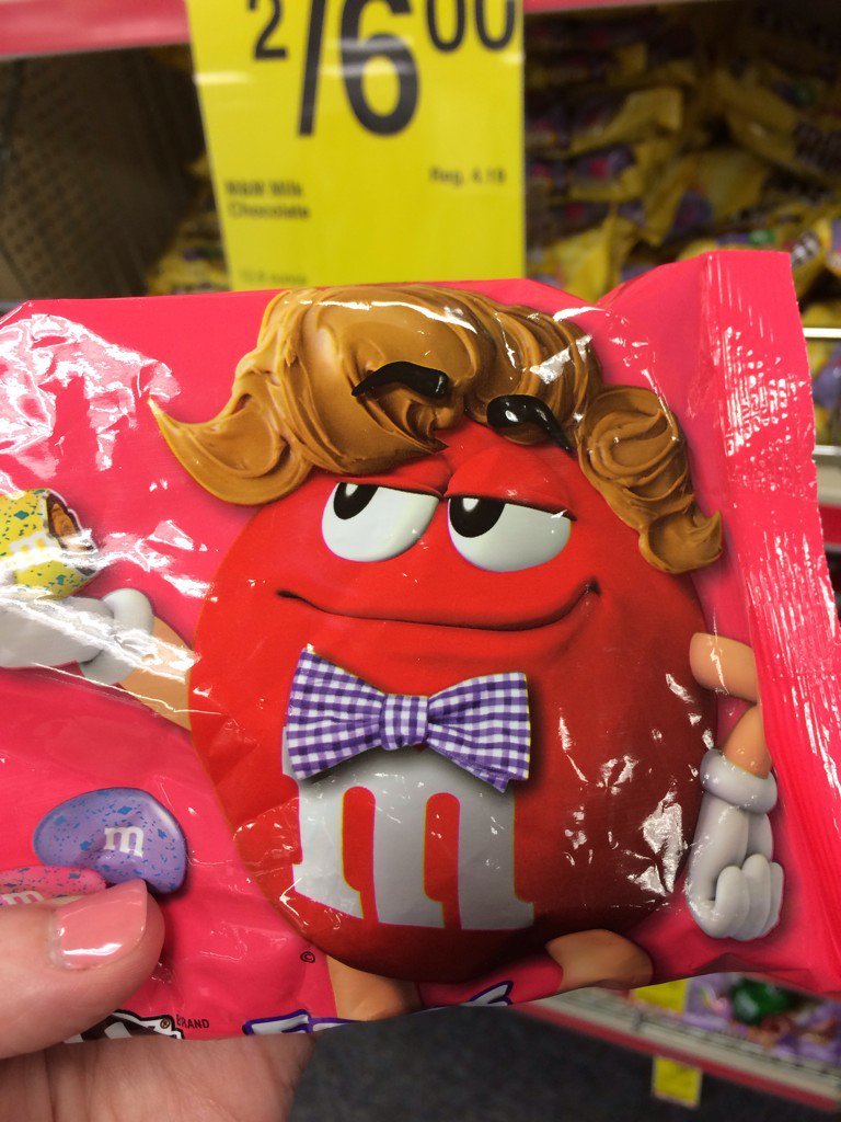 Has Fun Size peanut butter M&Ms always had 'Red' with this hair