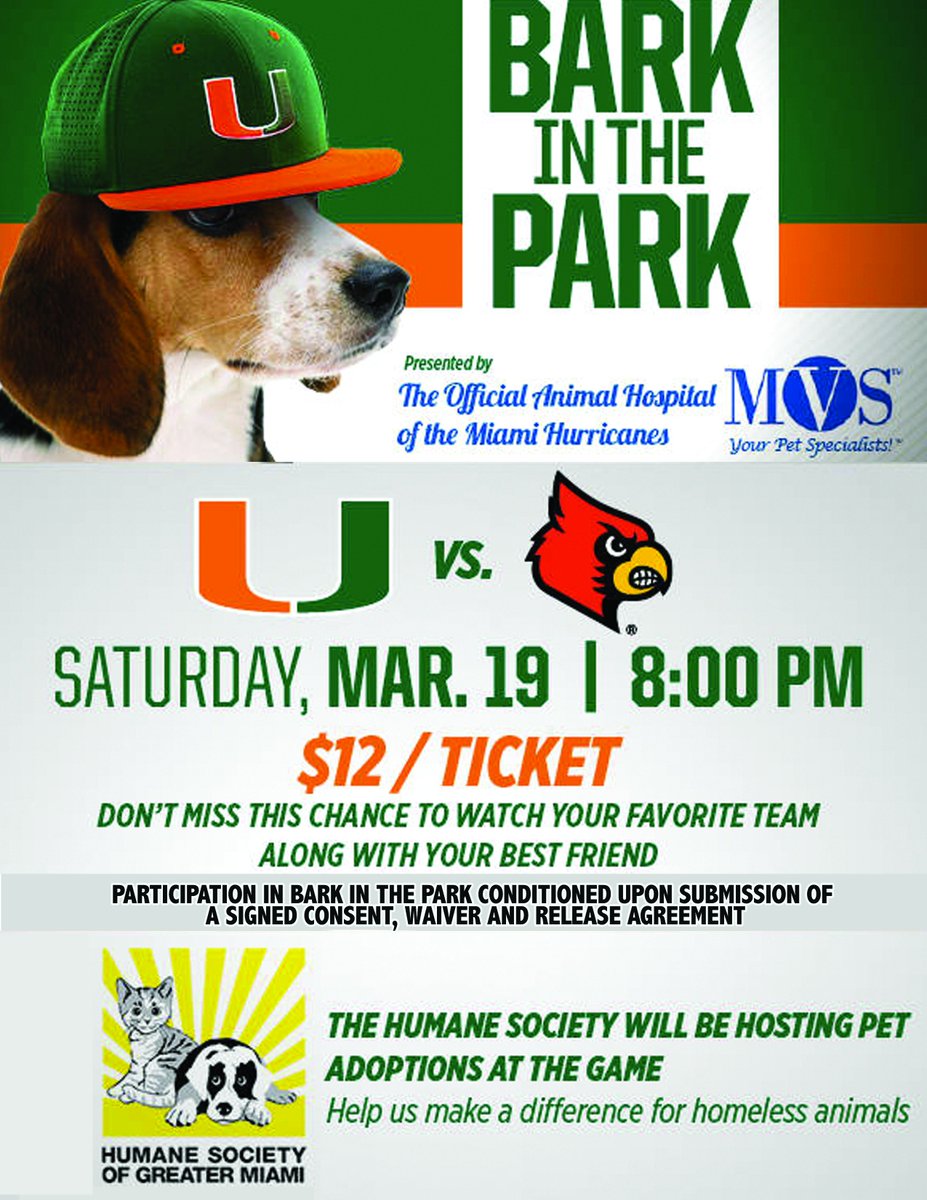 miamiveterinary's tweet photo. Fill in this waiver https://t.co/e76c5UwvdK and have your furry friends wear their ID tags prior the game https://t.co/EiQTdNX9Iw