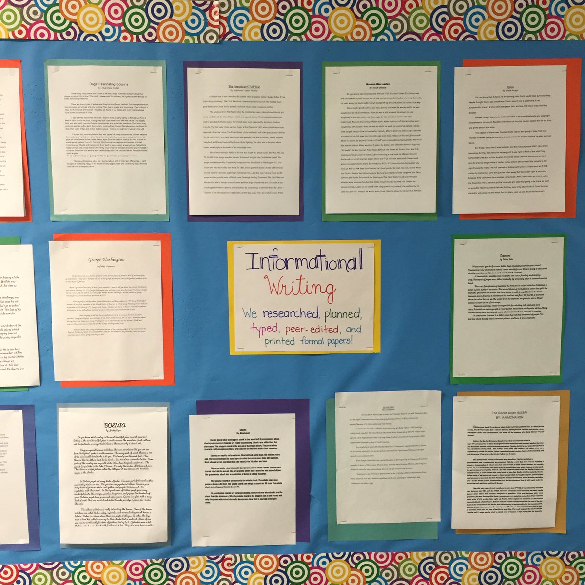 Ms_Welsh1's tweet photo. Check out our third quarter research papers! #BRCpride Getting ready for middle school! @missvanderhoof #LeoNight https://t.co/CrHdwlAabw