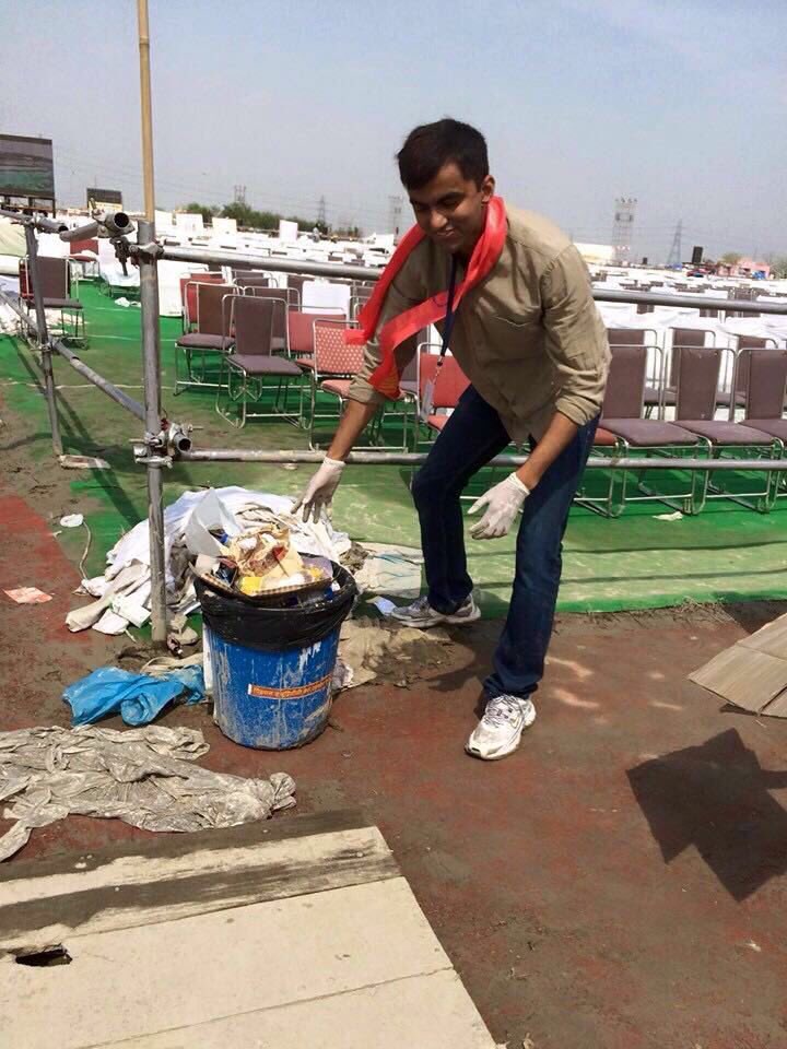 .<a href="/ArtofLiving/">The Art of Living</a> Volunteers cleaning up the venue as the #WorldCultureFestival wraps up.