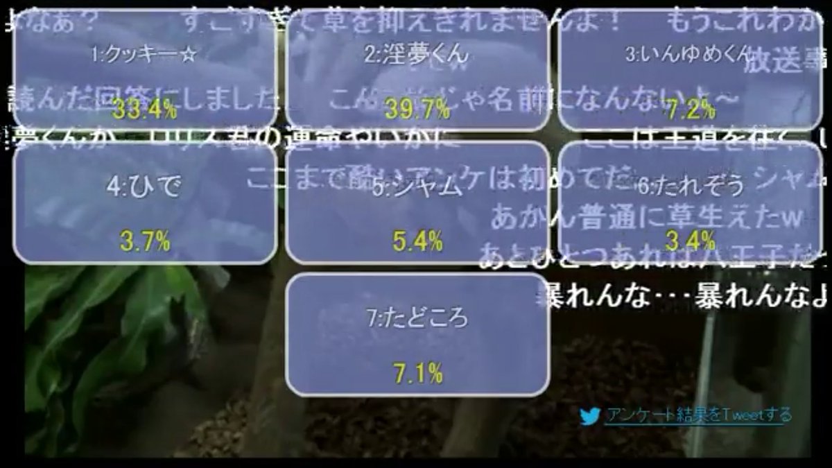 かなぺっぽ先生 相互 ニコニコ公式生放送でスローロリスの名前決めアンケが行われる 絞られたのは七つの候補 七つの大罪 の多かった クッキー と 淫夢くん で二択に あっ 察し 51 8 で 淫夢くん に決まり完全勝利 今こ こ T