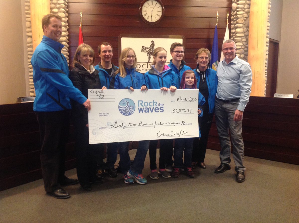 RocktheWavesCA's tweet photo. Txs to Cochrane Curling Club for their donation to #RockTheWaves for $62,596.79! #CochraneAB https://t.co/Xj0yPy4F3S