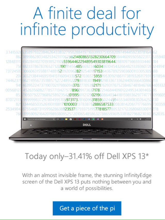 MrHarrisonClass's tweet image. A neat advertisement on a special day! #PiDay2016