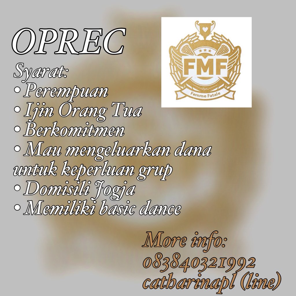 @accuracy_dc [Help RT] Open Recruitment for Girl Group DC Yogyakarta. Perempuan, dom Yogya. More info in CP. Thx