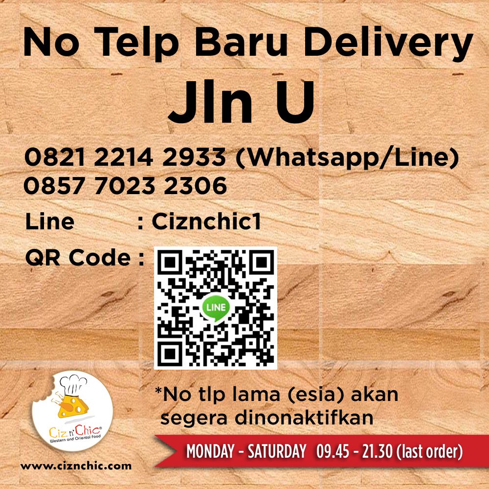 ciznchic's tweet photo. Nomor delivery ciznchic jln u https://t.co/L5vWRoCeML