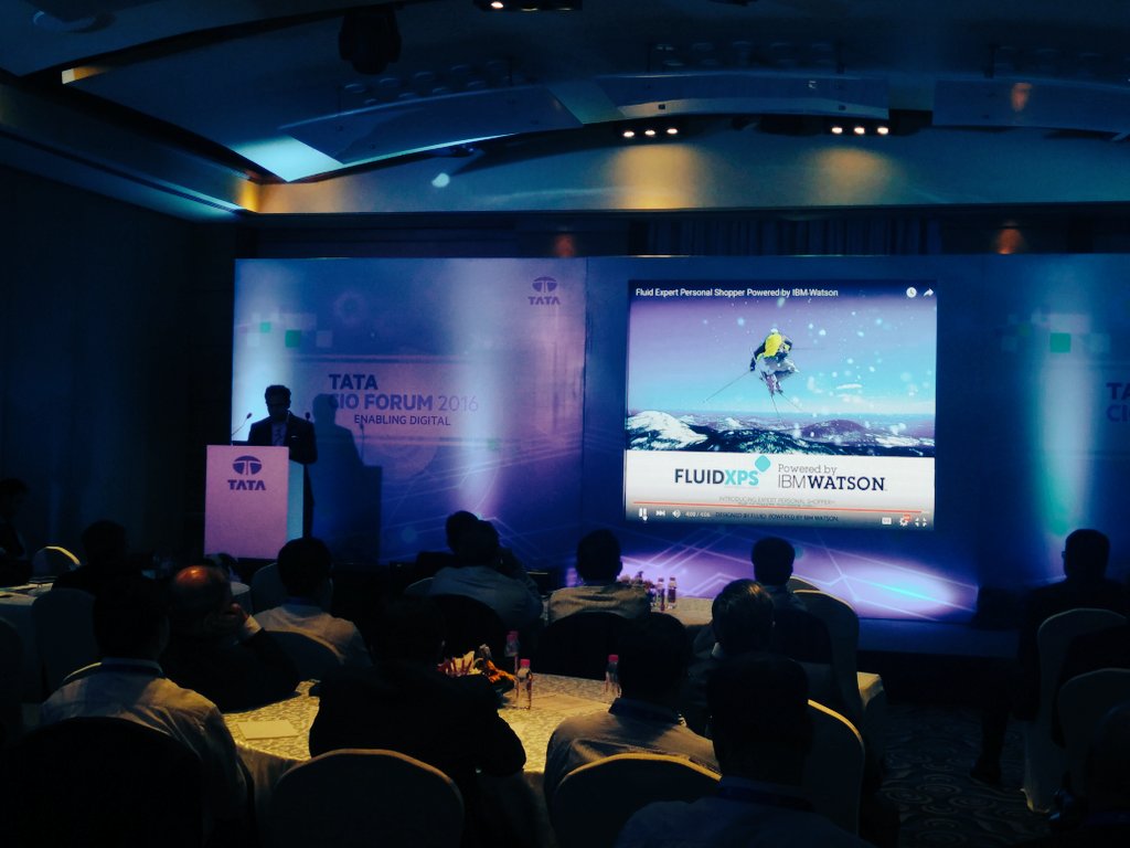 NivedityaS's tweet photo. Prashant from @ibm_in speaking about the digital shopping experience with @IBMWatson  #TataCIOForum https://t.co/iXpcMkA2uK