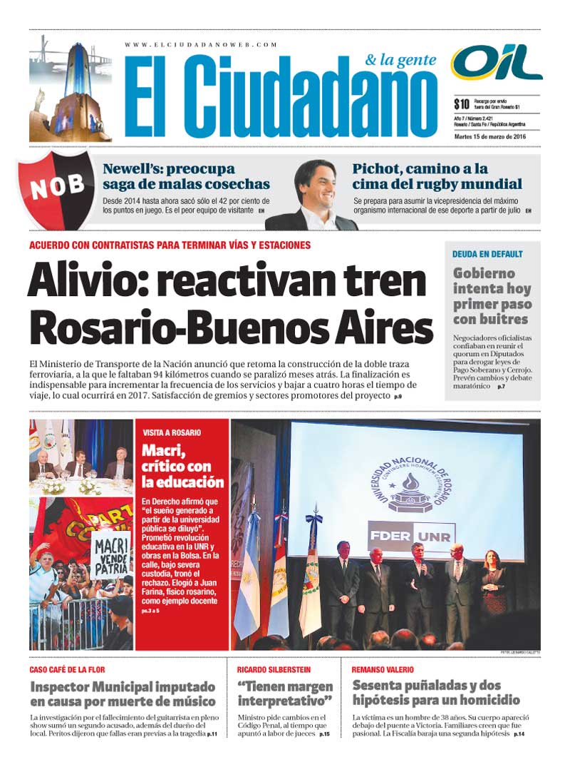 OjoPrensa's tweet photo. Las tapas de los diarios La Capital y El Ciudadano con las repercusiones de la visita de @MauricioMacri a #Rosario. https://t.co/2j7jdRZghd