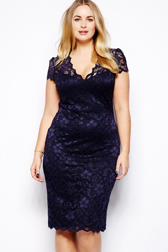 plussizedress4u's tweet photo. Navy Blue Scalloped V-neck Lace Plus Size Midi Dress https://t.co/gsG0WfMKkV https://t.co/Iwfu6YGu9K